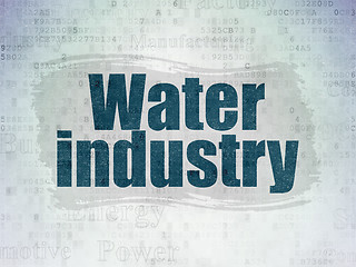 Image showing Manufacuring concept: Water Industry on Digital Data Paper background