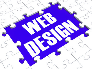 Image showing Web Design Puzzle Shows Website Content