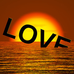 Image showing Love Word Sinking Showing Loss Of Love And Broken Heart