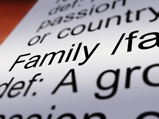 Image showing Family Definition Closeup Showing Mom Dad Unity