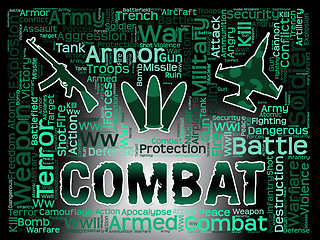 Image showing Combat Words Shows Battles Conflicts And Fights