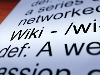 Image showing Wiki Definition Closeup Showing Online Encyclopedia