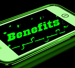 Image showing Benefits On Smartphone Showing Messages Bonus