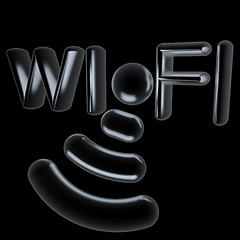 Image showing Metal WiFi symbol. 3d illustration