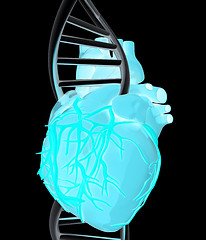 Image showing DNA and heart. 3d illustration