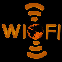 Image showing wifi earth icon. 3d illustration