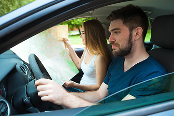 Image showing Couple of young people traveling