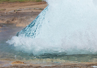 Image showing The famous Strokkur Geyser - Iceland - Close-up