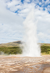 Image showing Strokkur eruption in the Geysir area, Iceland