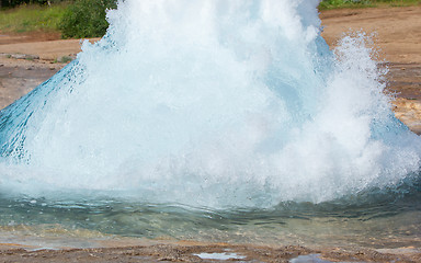 Image showing The famous Strokkur Geyser - Iceland - Close-up