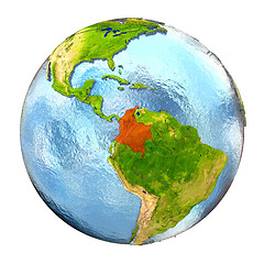 Image showing Colombia in red on full Earth