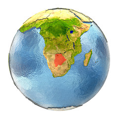 Image showing Botswana in red on full Earth