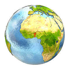Image showing Benin in red on full Earth