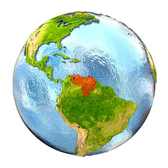 Image showing Venezuela in red on full Earth