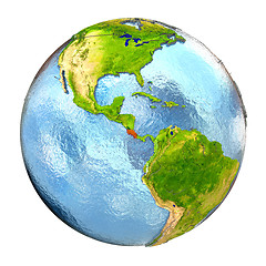 Image showing Costa Rica in red on full Earth