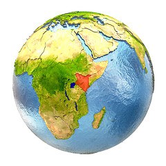 Image showing Kenya in red on full Earth