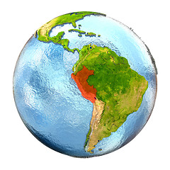 Image showing Peru in red on full Earth