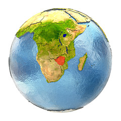 Image showing Zimbabwe in red on full Earth