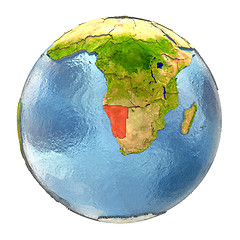 Image showing Namibia in red on full Earth