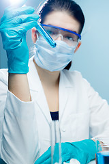 Image showing Woman working with test tubes