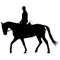 Image showing silhouette of horse and jockey