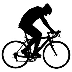 Image showing Silhouette of a cyclist male. illustration