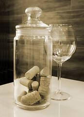 Image showing Bottle Corks in Glass Jar