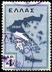 Image showing Map of Greece Stamp