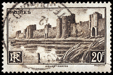 Image showing Aigues-Mortes city walls stamp