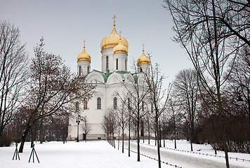 Image showing Russian Orthodox Church at winter day