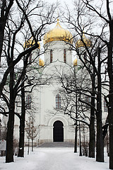 Image showing Russian Orthodox Cathedral at winter day