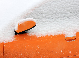 Image showing Dirty car covered with snow