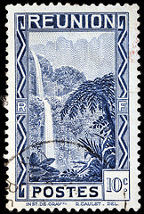 Image showing Salazie Waterfall Stamp