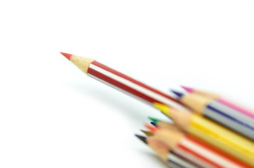 Image showing Red color pencil standing out