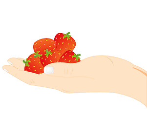 Image showing Hand with berry