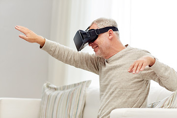 Image showing old man in virtual reality headset or 3d glasses