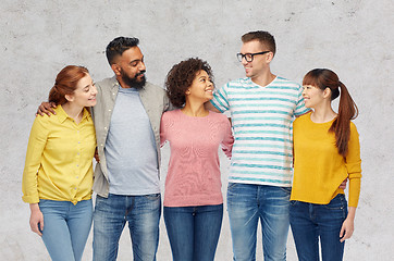 Image showing international group of happy smiling people