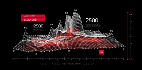 Image showing Height field infographic design. Vector illustration