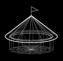 Image showing Vector circus tent in wireframe form