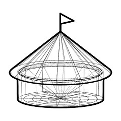 Image showing Vector circus tent in wireframe form