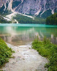 Image showing Braies Lake in Dolomiti region, Italy