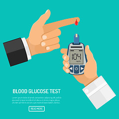 Image showing blood glucose meter in hand