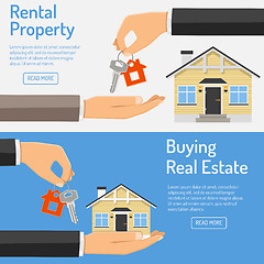 Image showing purchase and rental real estate banners