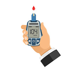 Image showing blood glucose meter in hand