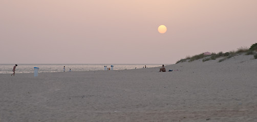 Image showing White sunset on the beach of Rota, Cadiz, Andalusia, Spain