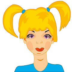 Image showing Girl teenager with pigtail