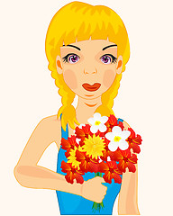 Image showing Girl with flower