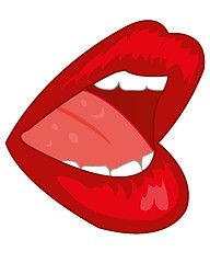 Image showing Feminine lips and mouth