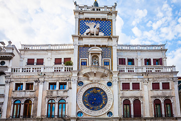 Image showing Venice, Italy - St Mark\'s Clocktower detail