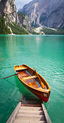 Image showing Braies Lake in Dolomiti region, Italy